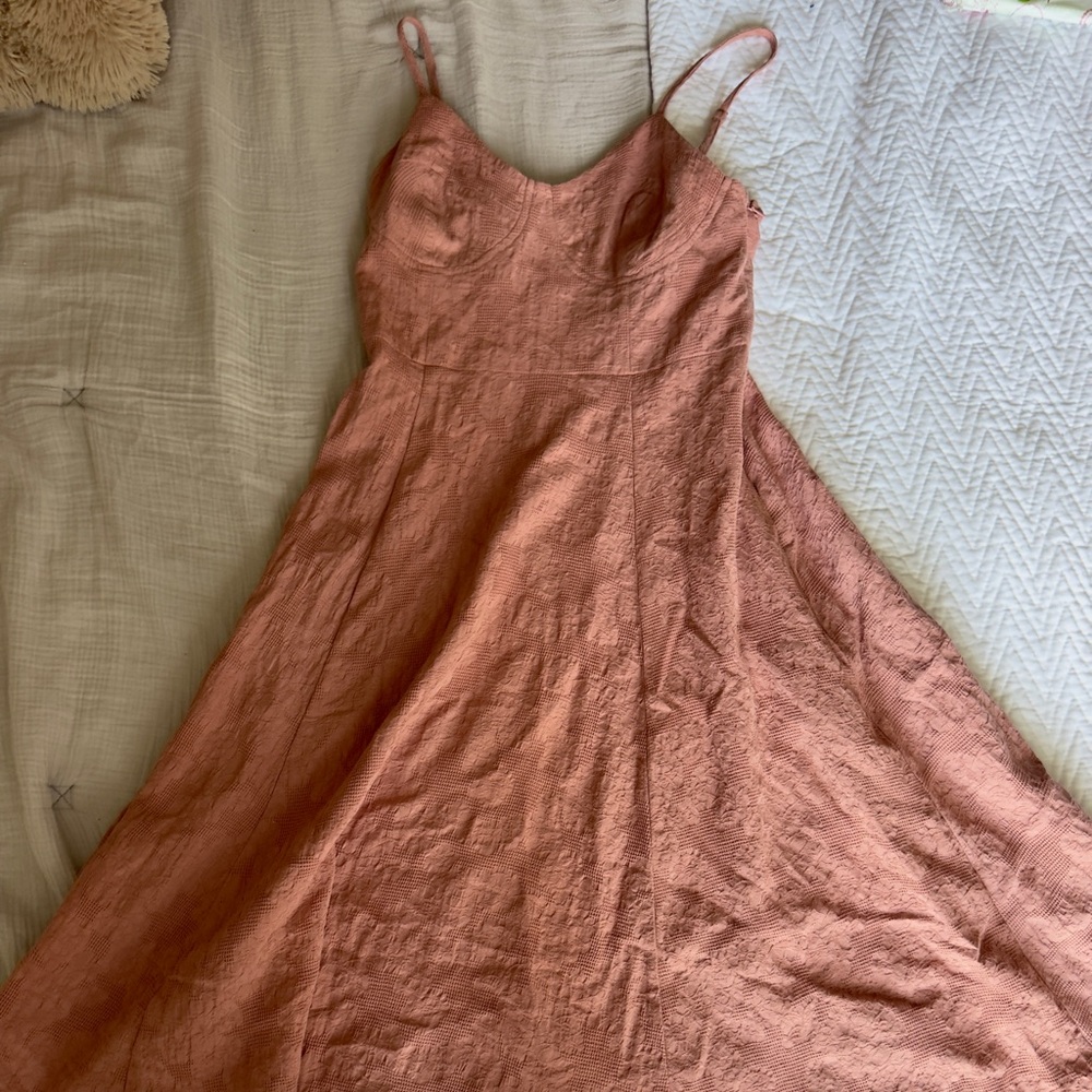 Lulu's Terracotta Pink Midi Dress